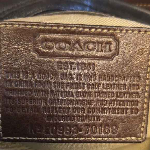 Coach Black Leather Shoulder Hobo Bag No. E0993-70189 - Picture 4 of 17